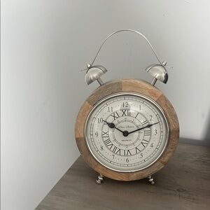 Silver and Brown Clock Home Decor